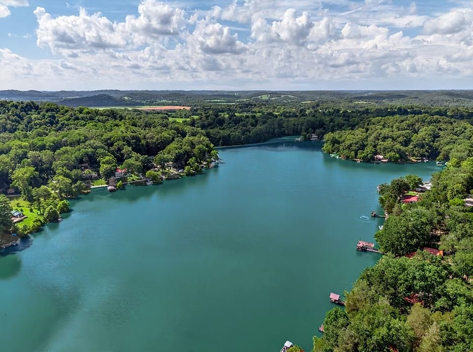 Lakefront aerial drone photography for real estate marketing