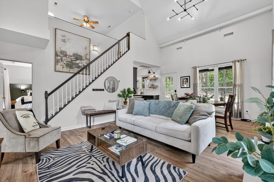 Short-term rental living room photography for listing marketing