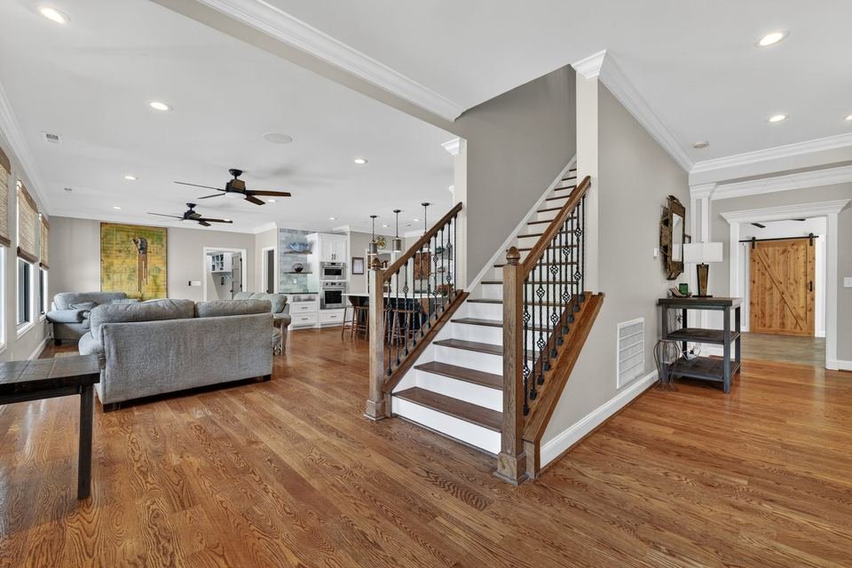 Open entry and living room real estate photography
