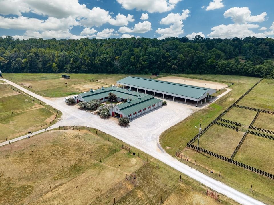 Equestrian property aerial drone photography
