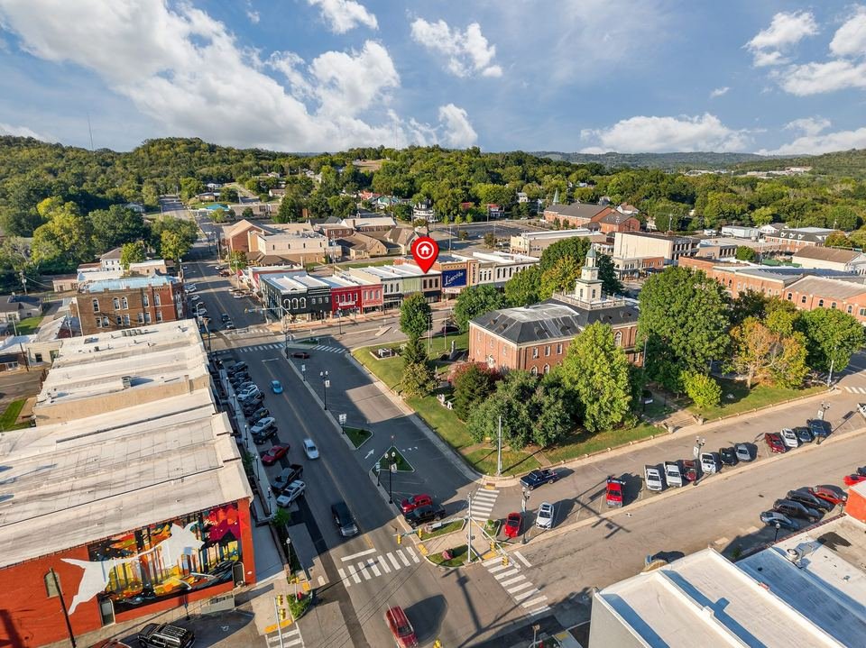 Downtown aerial commercial real estate photography