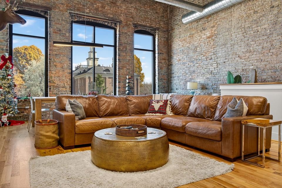 Short-term rental living room detail photography